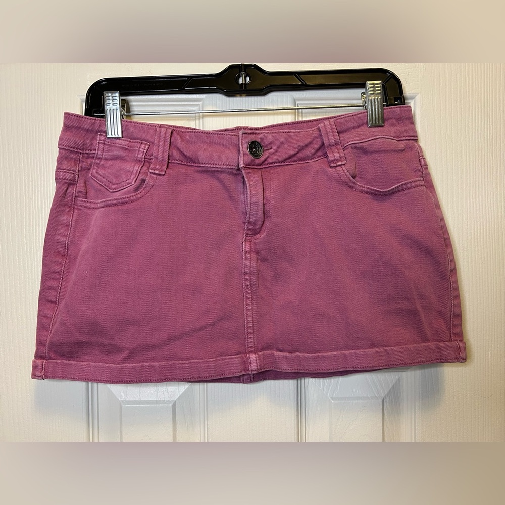 Anchor Blue Pink Mini Denim Jean Skirt Cowgirl Rodeo Boho Y2K Festival Sz 9
